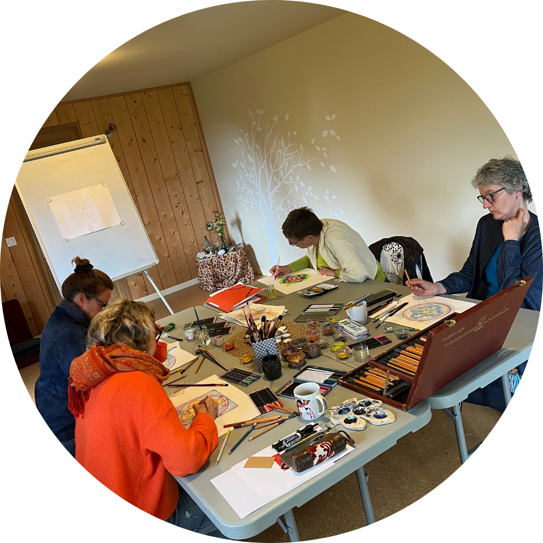 retreat in France Pyrenees, creative retreat, drwing, sacred geometry