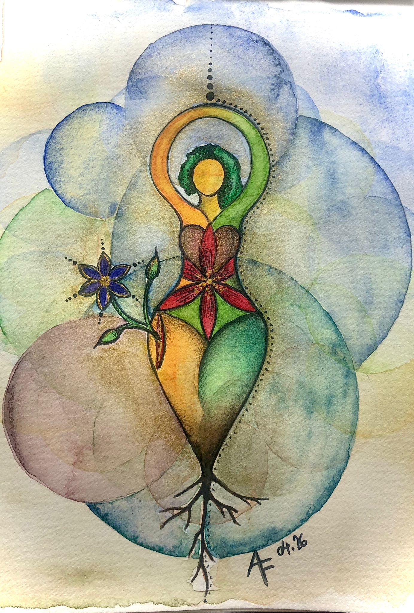 Teilnehmerarbeit Anja Alignment Circle von Maria Friese Heilige Geometrie